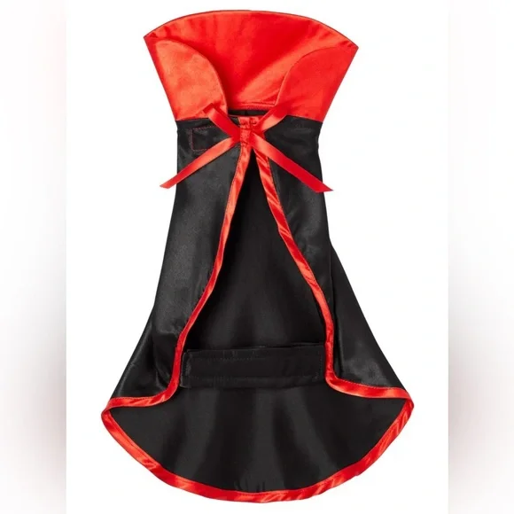 Frisco Vampire Cape For Small Dog or Cat Halloween Costume, Black Red Color - Picture 2 of 8